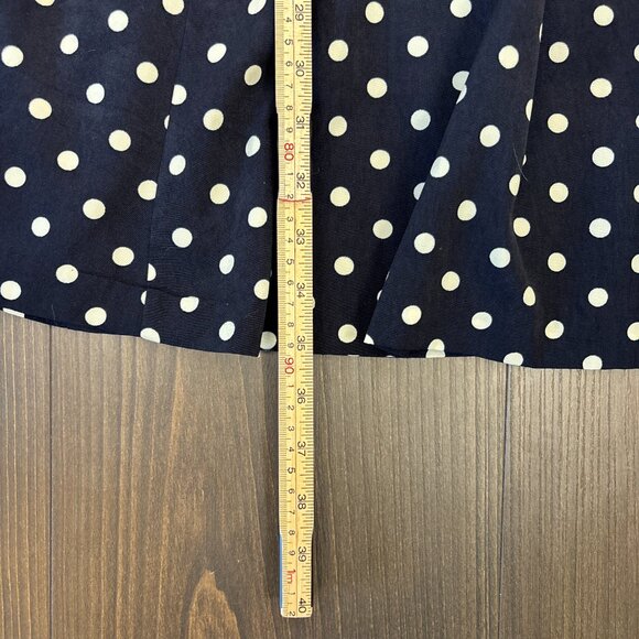 Everly Dress Women's Small Navy White Polka Dot Fit-and-Flare V-Neck Pockets - Picture 14 of 14